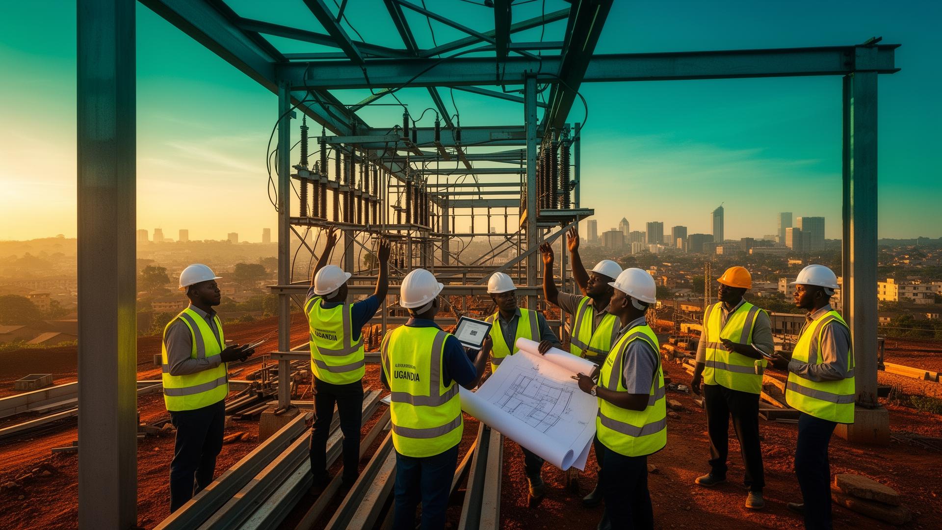 Ugandan engineers on site